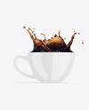 Glossy Cup w/ Coffe Splash Mockup