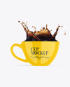 Glossy Cup w/ Coffe Splash Mockup