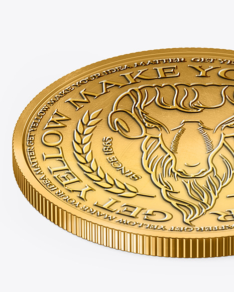 Golden Coin Mockup