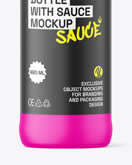 Matte Sauce Bottle Mockup