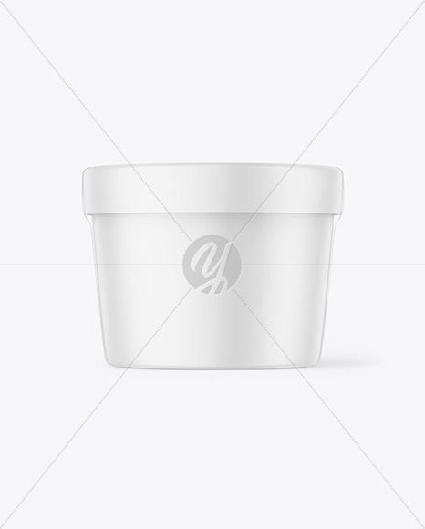 Matte Plastic Ice Cream Cup w/ Label Mockup