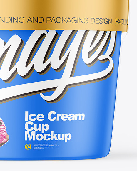 Matte Plastic Ice Cream Cup w/ Label Mockup