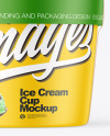 Matte Plastic Ice Cream Cup w/ Label Mockup