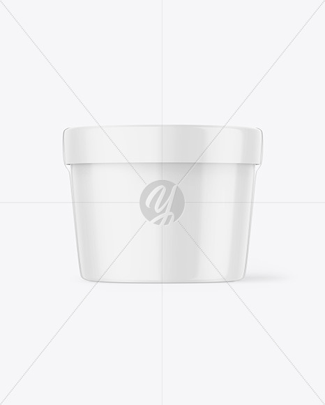 Glossy Ice Cream Cup w/ Label Mockup