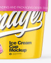 Glossy Ice Cream Cup w/ Label Mockup