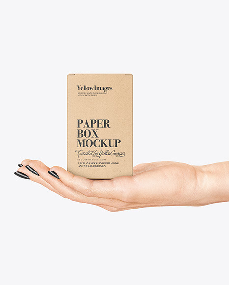 Paper Box in a Hand Mockup