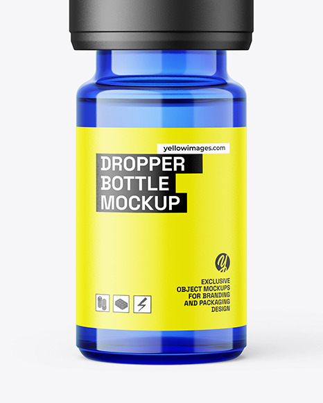 5ml Dropper Blue Bottle Mockup