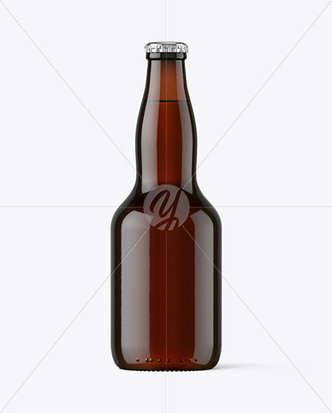 Dark Amber Glass Beer Bottle Mockup
