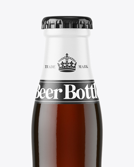 Dark Amber Glass Beer Bottle Mockup