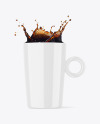 Glossy Mug w/ Coffee Splash Mockup