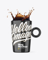 Glossy Mug w/ Coffee Splash Mockup