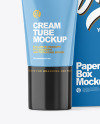 Glossy Cosmetic Tube with Box Mockup