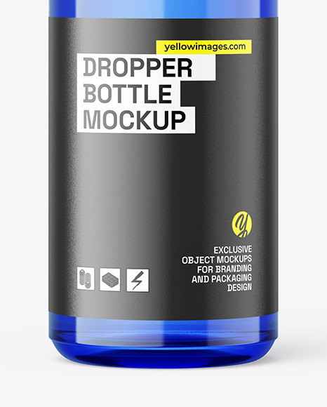 30ml Dropper Blue Bottle Mockup