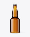 Amber Glass Beer Bottle Mockup