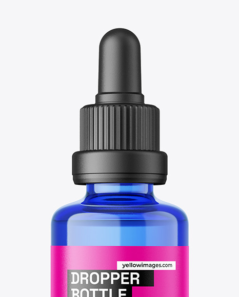 50ml Dropper Blue Bottle Mockup