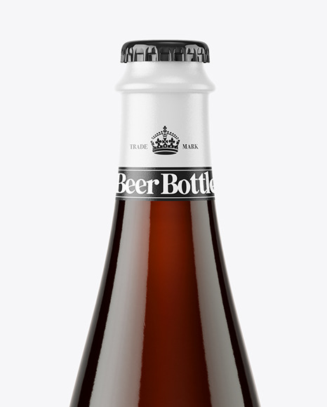 Dark Amber Glass Beer Bottle Mockup