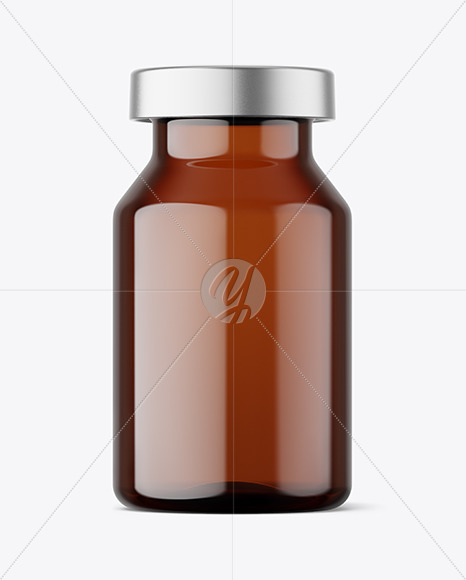 10ml Amber Glass Bottle w\ Crimp Seal Cap Mockup