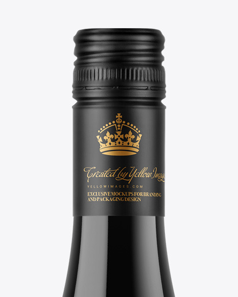 Dark Glass Wine Bottle Mockup