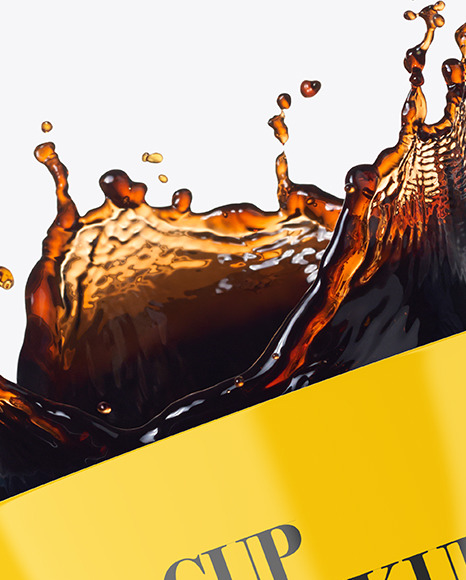 Glossy Cup w/ Coffee Splash Mockup