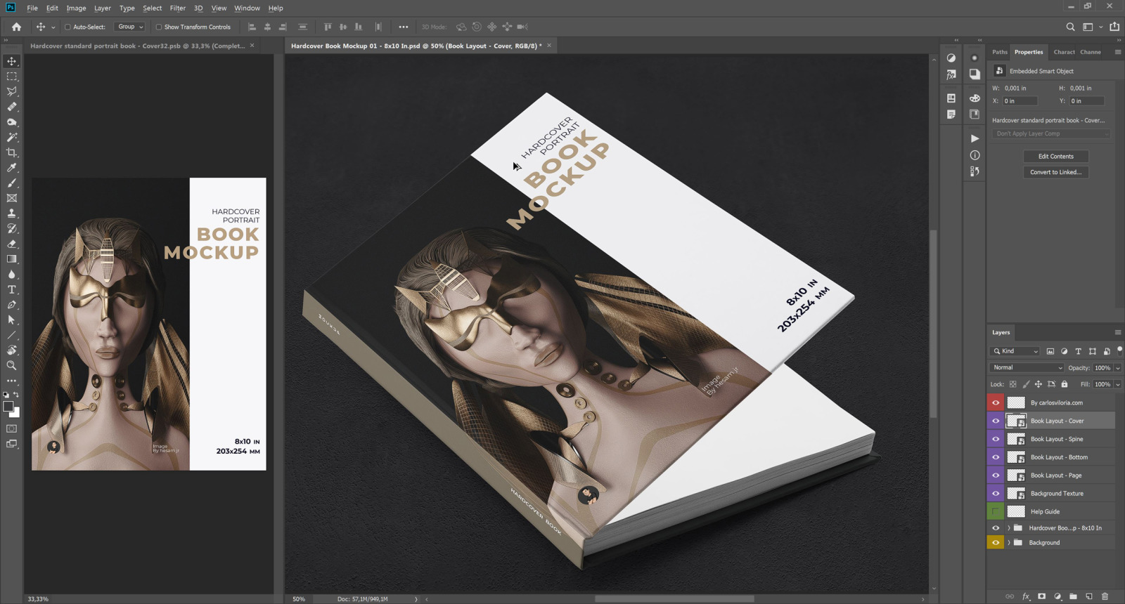 8x10 In - Hardcover Book Mockups