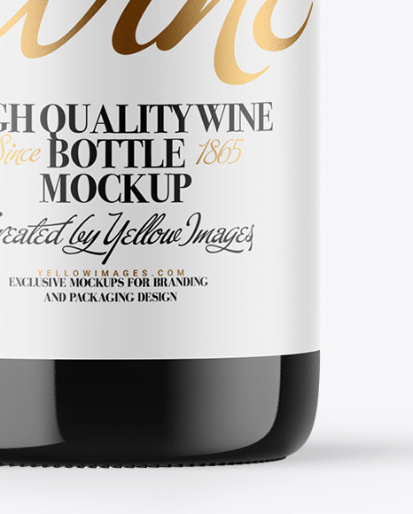 Amber Glass White Wine Bottle Mockup