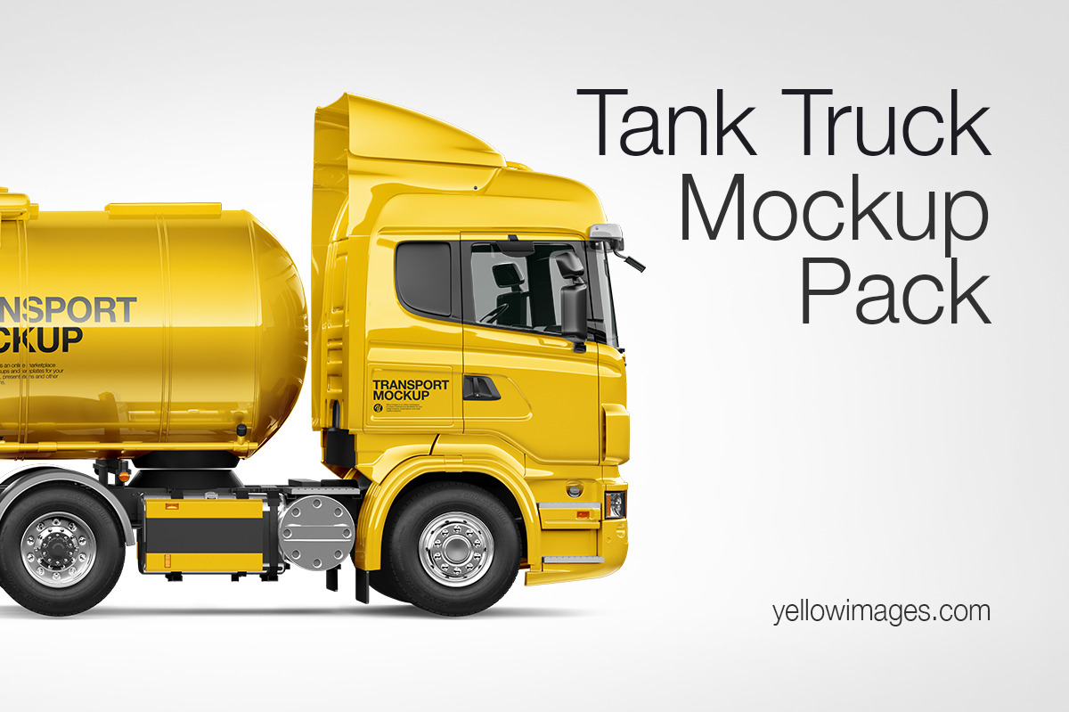Tank Trailer Truck Mockup Pack Tank Trailer Truck Mockup Pack