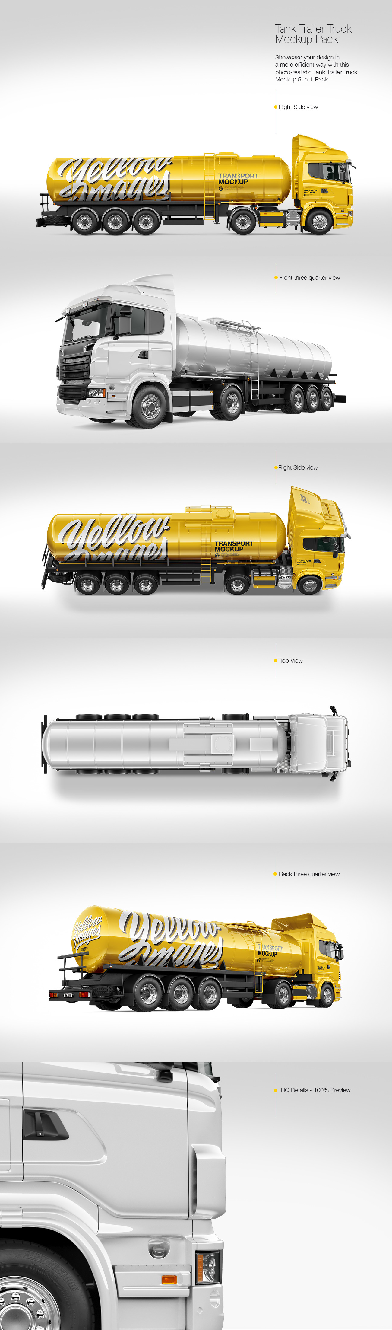 Tank Trailer Truck Mockup Pack