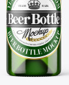 Green Glass Beer Bottle Mockup