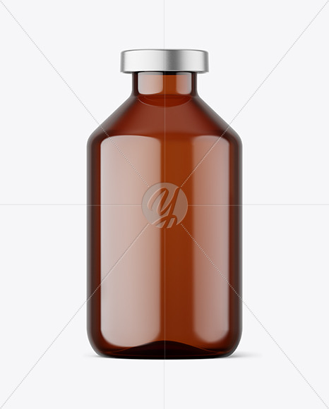 50ml Amber Glass Bottle w\ Crimp Seal Cap Mockup