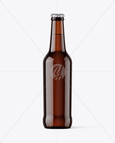 Dark Amber Glass Beer Bottle Mockup