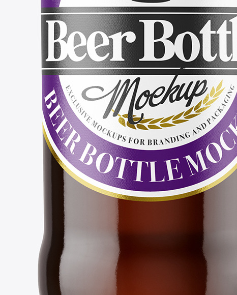 Dark Amber Glass Beer Bottle Mockup