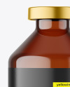 100ml Amber Glass Bottle w\ Crimp Seal Cap Mockup