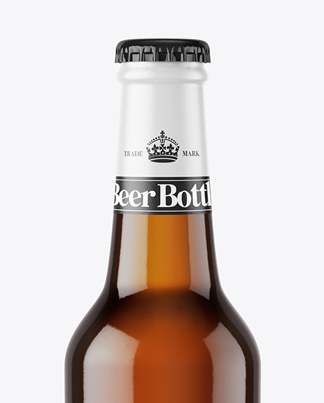 Amber Glass Beer Bottle Mockup