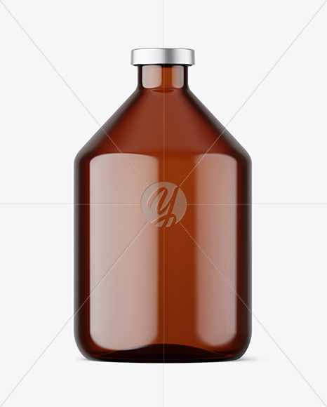 200ml Amber Glass Bottle w\ Crimp Seal Cap Mockup