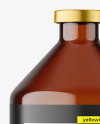 200ml Amber Glass Bottle w\ Crimp Seal Cap Mockup