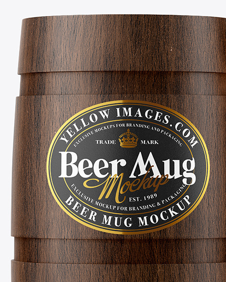 Wood Beer Mug Mockup