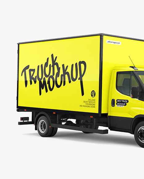 Box Truck Mockup - Half Side View