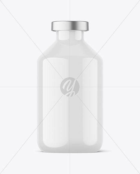 50ml Glossy Bottle w\ Crimp Seal Cap Mockup