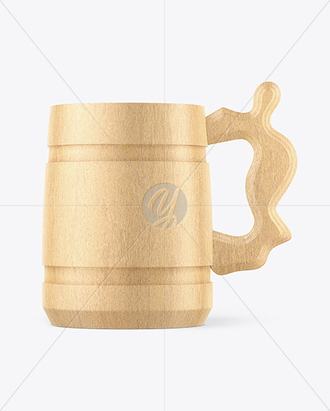 Wood Beer Mug Mockup