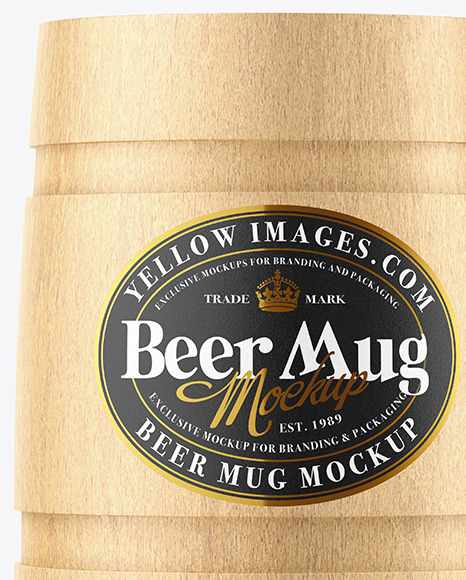 Wood Beer Mug Mockup