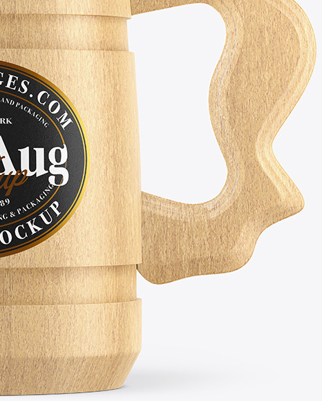 Wood Beer Mug Mockup