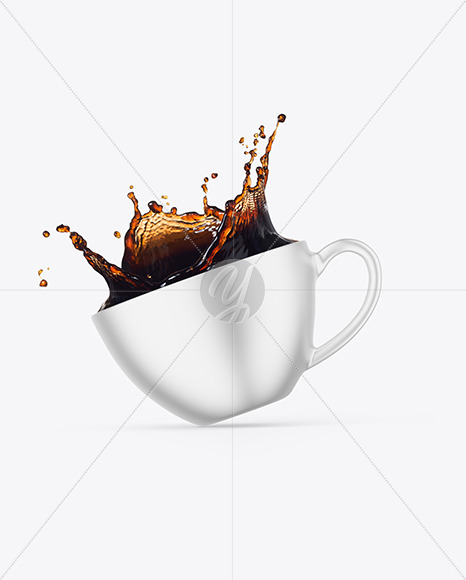 Metallized Cup w/ Coffe Splash Mockup