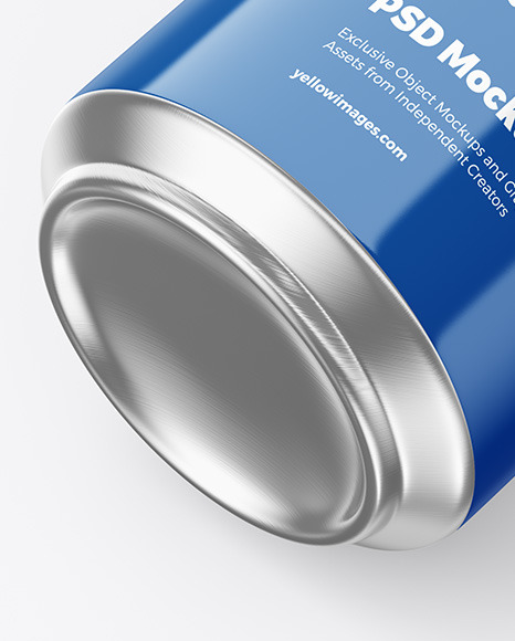 Aluminium Drink Can With Glossy Finish Mockup