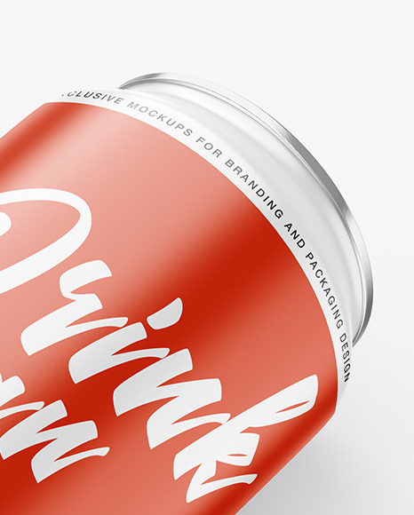 Aluminium Drink Can With Matte Finish Mockup