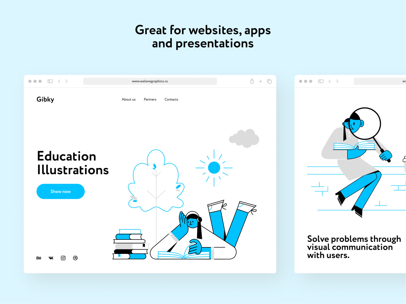 Gibky Education illustrations