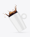 Glossy Mug w/ Coffee Splash Mockup