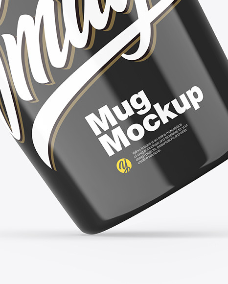 Glossy Mug w/ Coffee Splash Mockup