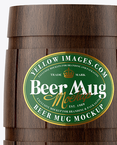 Wood Beer Mug Mockup