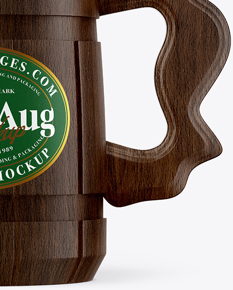 Wood Beer Mug Mockup