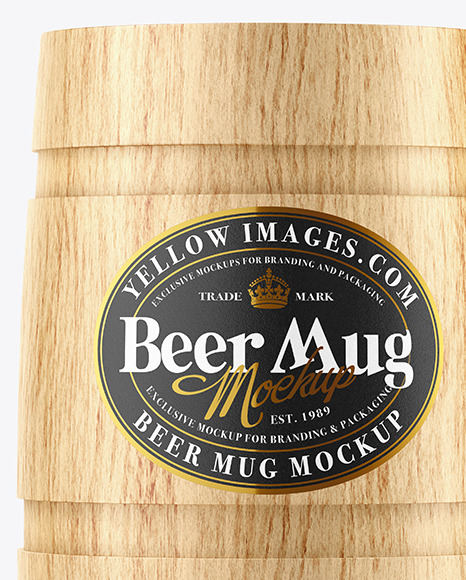 Wood Beer Mug Mockup